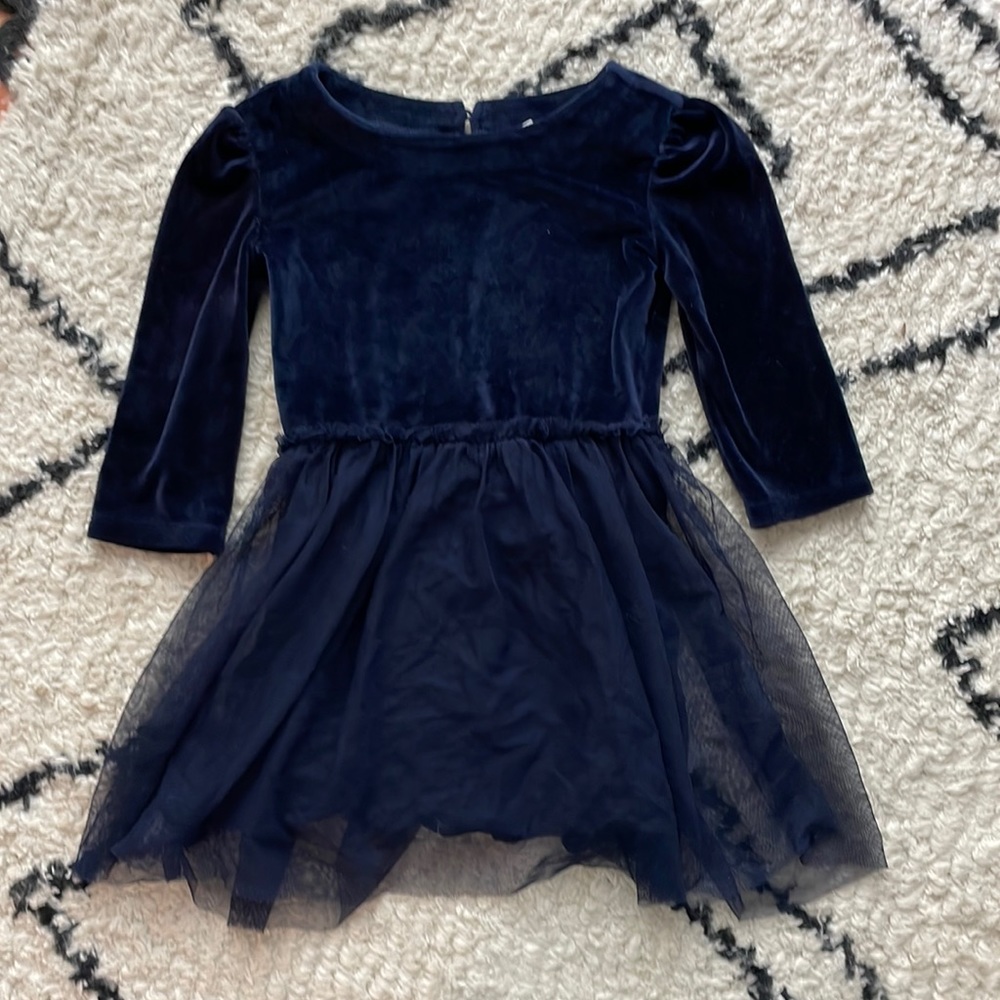 GAP Kids Navy Velvet and Tulle Dress
